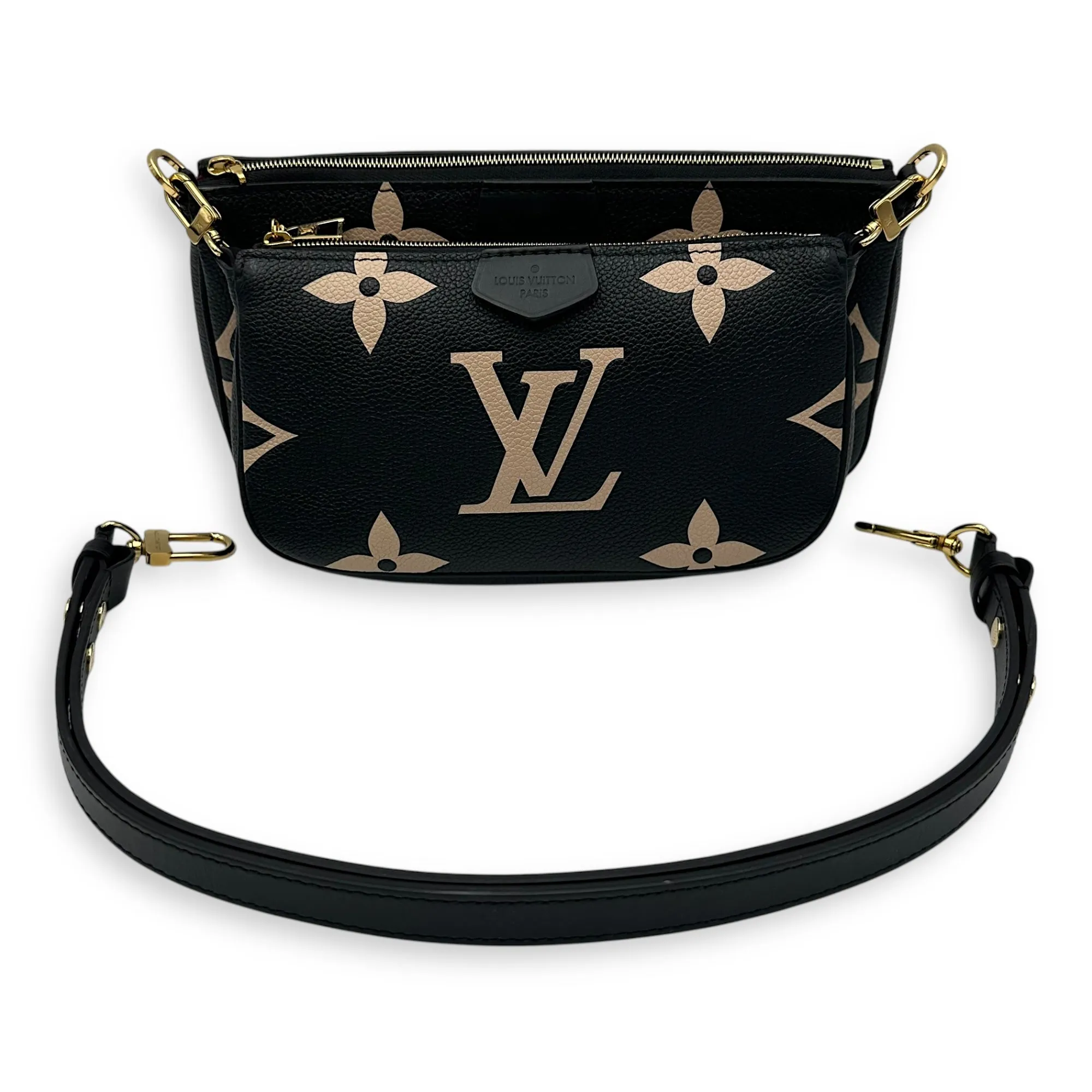 Multi-Pochette Accessoires Crossbody Bag  Black in Monogram Empreinte Leather , Gold Hardware