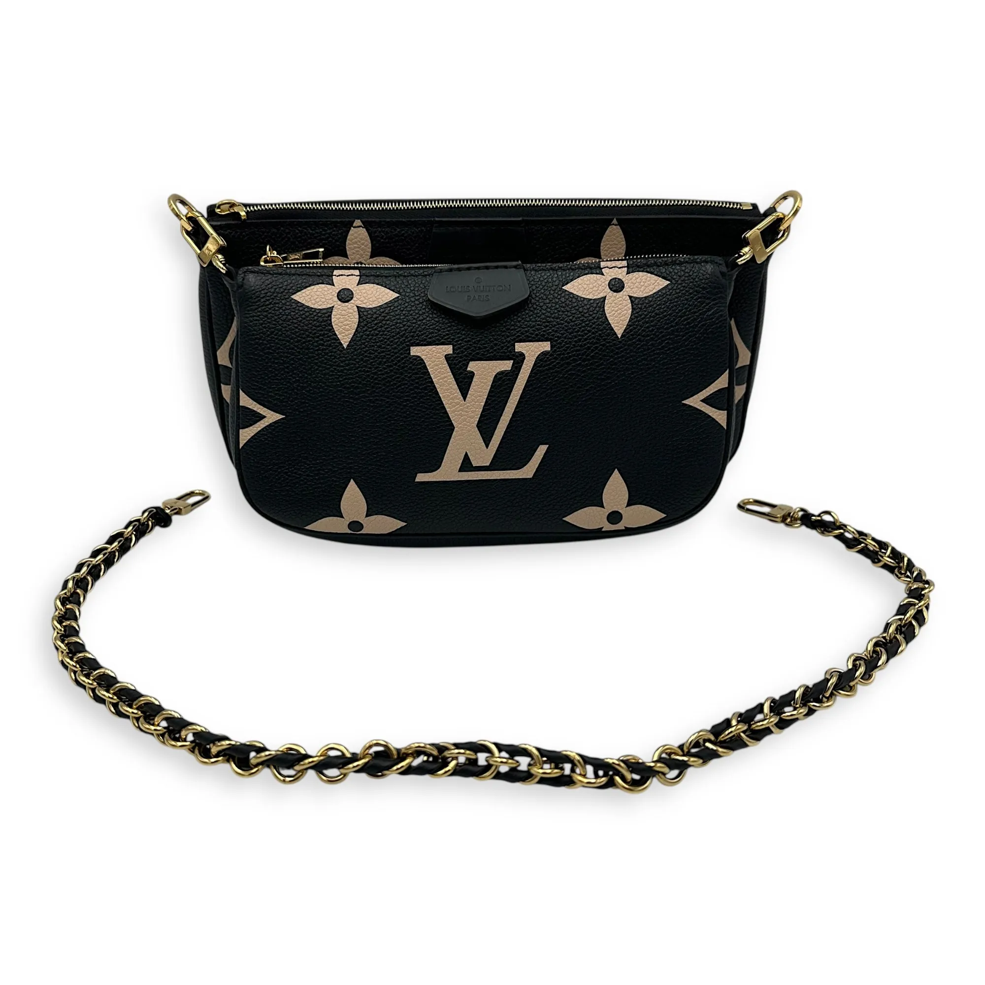 Multi-Pochette Accessoires Crossbody Bag  Black in Monogram Empreinte Leather , Gold Hardware