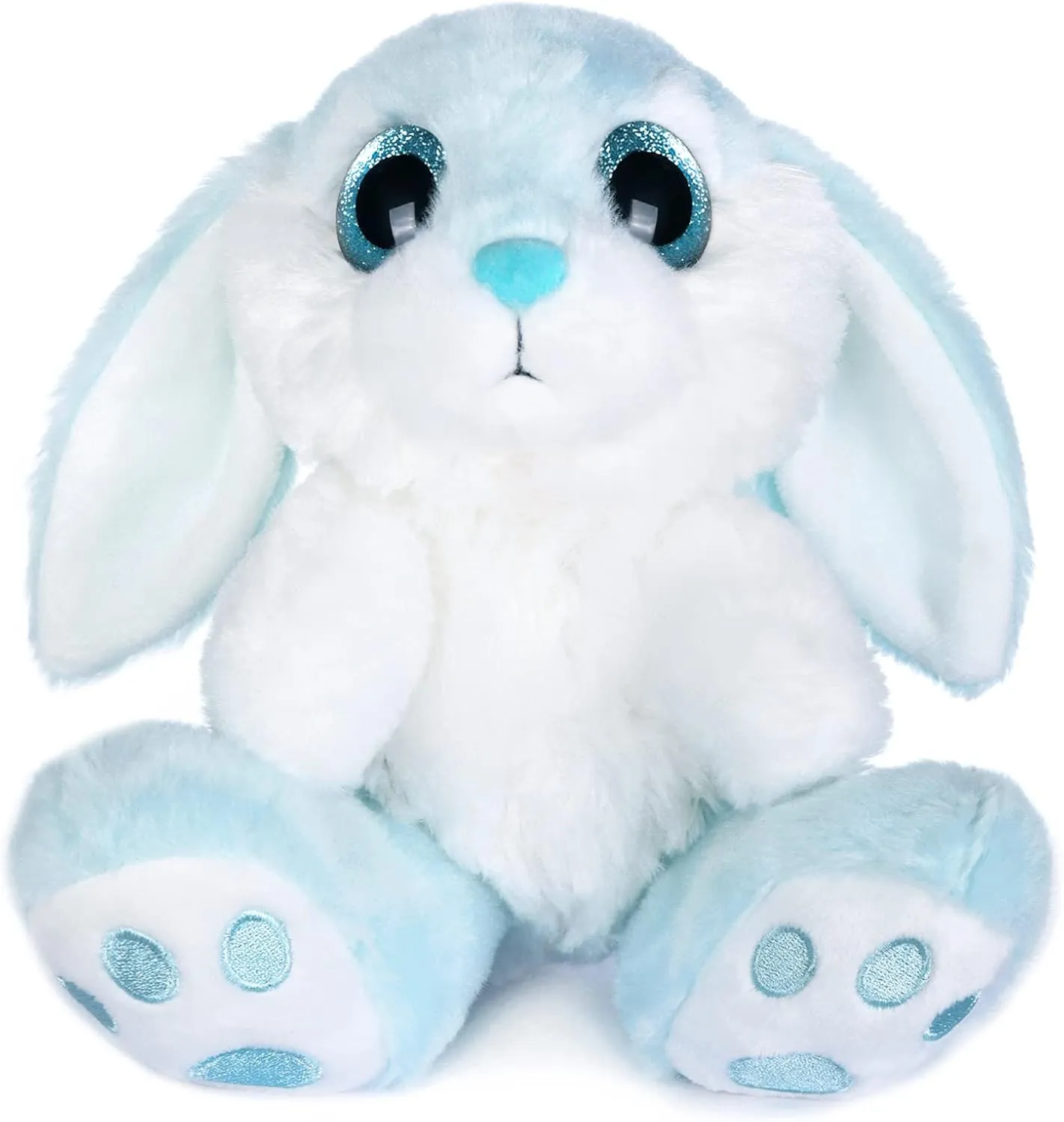 My OLi Bunny Stuffed Animal 8.5in Plush Rabbit with Floppy Ear Bedtime Friend Soft Toy Gifts for Girls Boys Kids, Blue