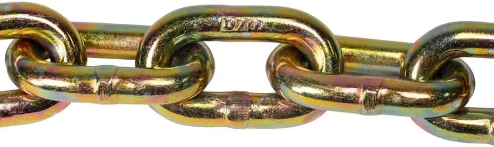 Mytee Products (4 Pack Trailer Safety Chain 5/16" x 36" with Clevis Slip Hook with Latch end Fitting - 4,700 LBS WLL Grade 70 Heavy Duty Trailer Chains with Hook for Towing & Gooseneck Couplers