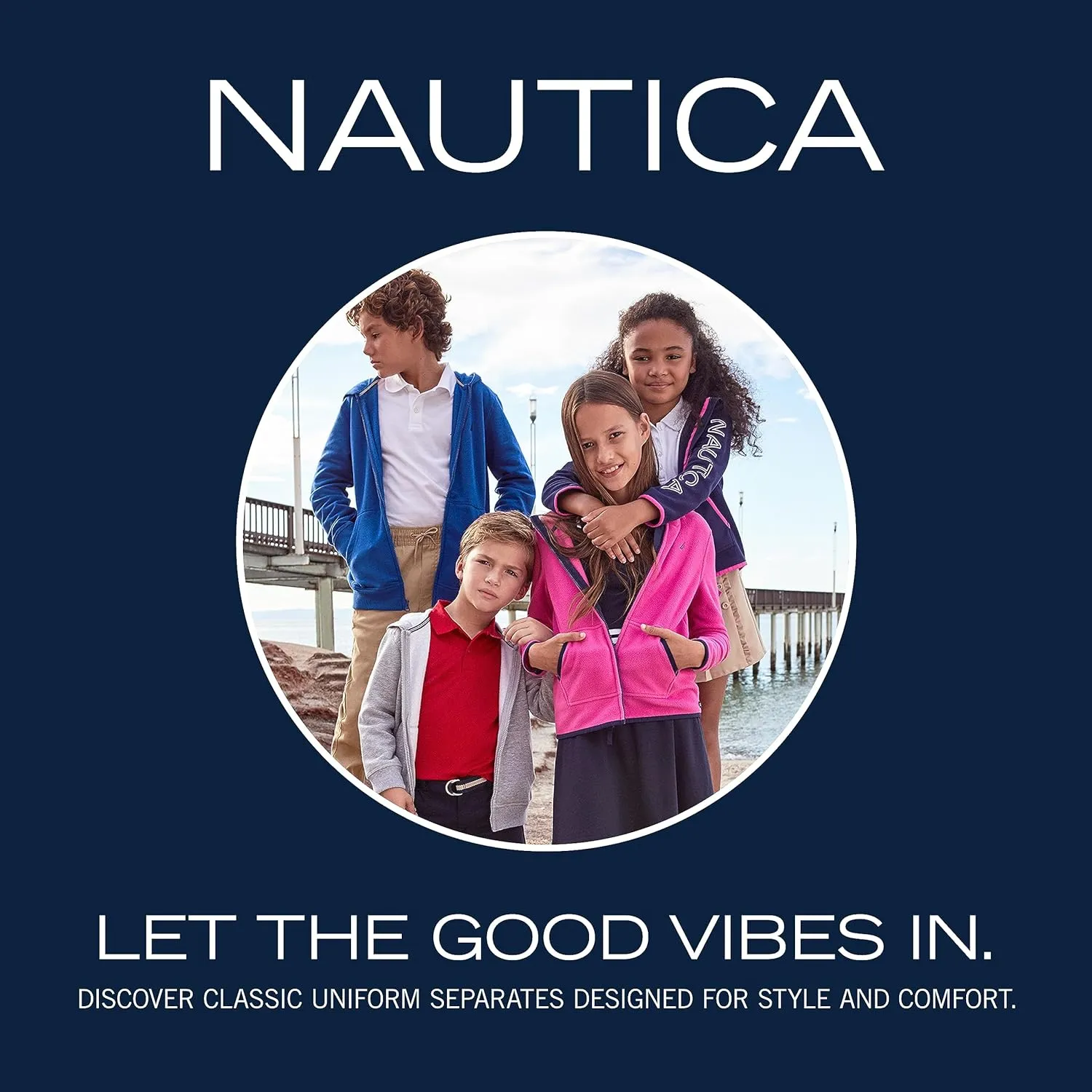 Nautica Boys' School Uniform Flat Front Twill Short
