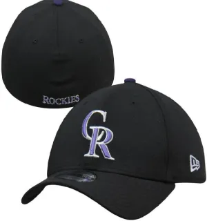 New Era Colorado Rockies Team Classic Stretch Fit Medium/Large Black