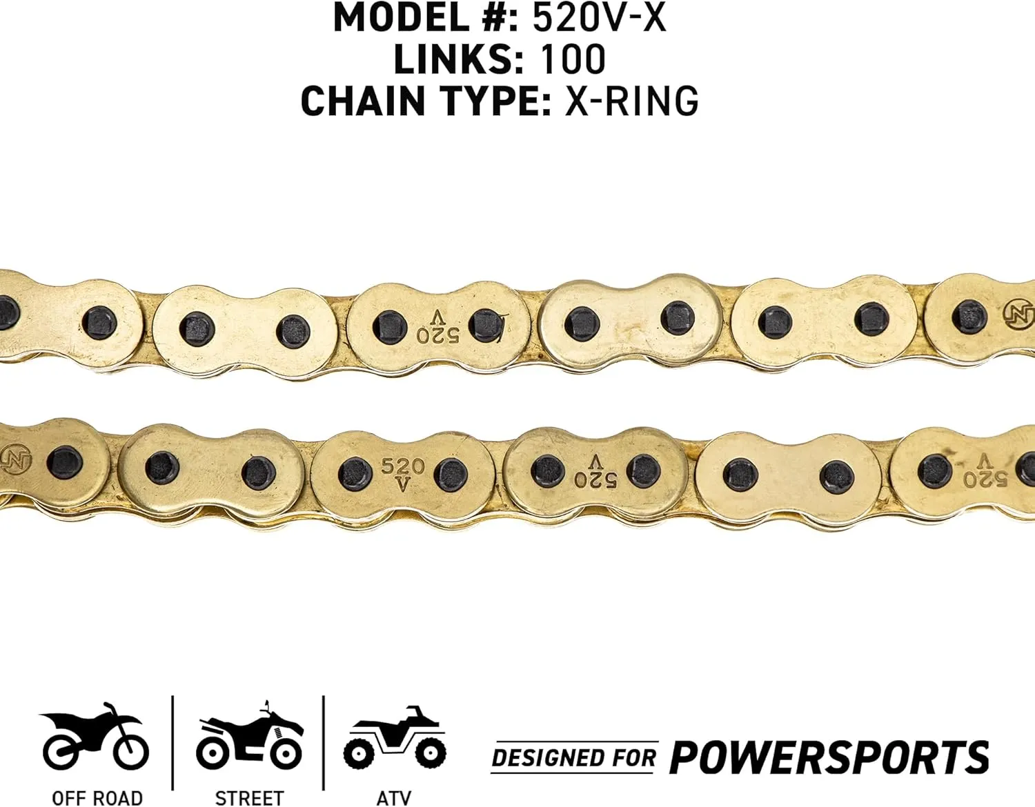 NICHE Gold 520 X-Ring Chain 100 Links with Connecting Master Link