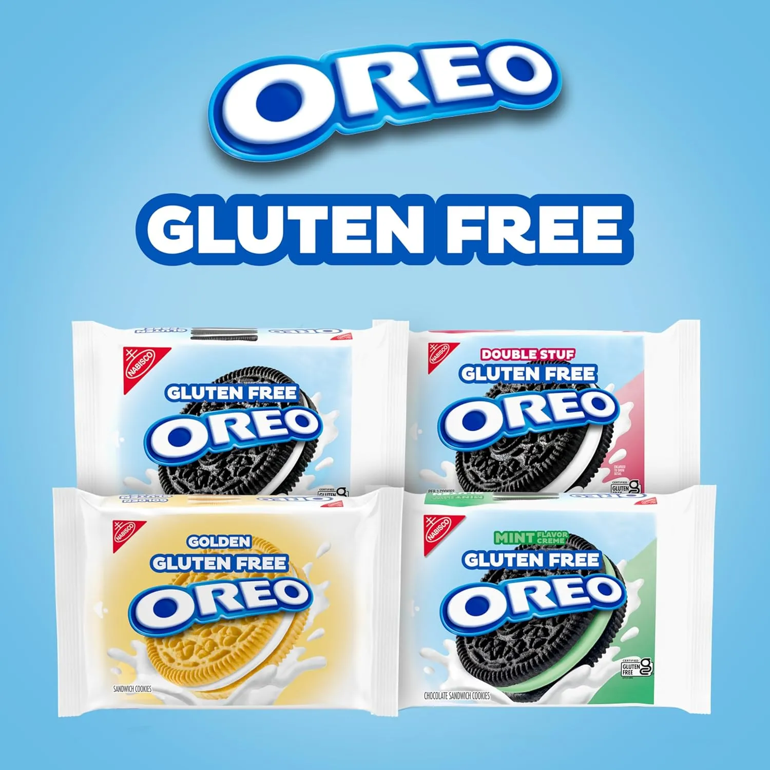 OREO Original & OREO Double Stuf Gluten Free Cookies Variety Pack, 4 Packs
