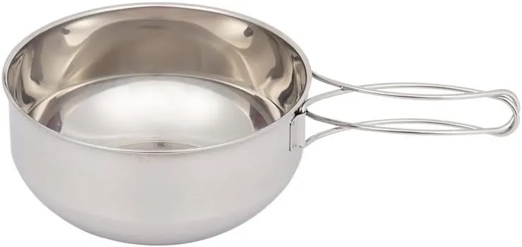 Outdoor 304 Stainless Steel Folding Pot Camping Portable Multi-functional Tableware(650ml)