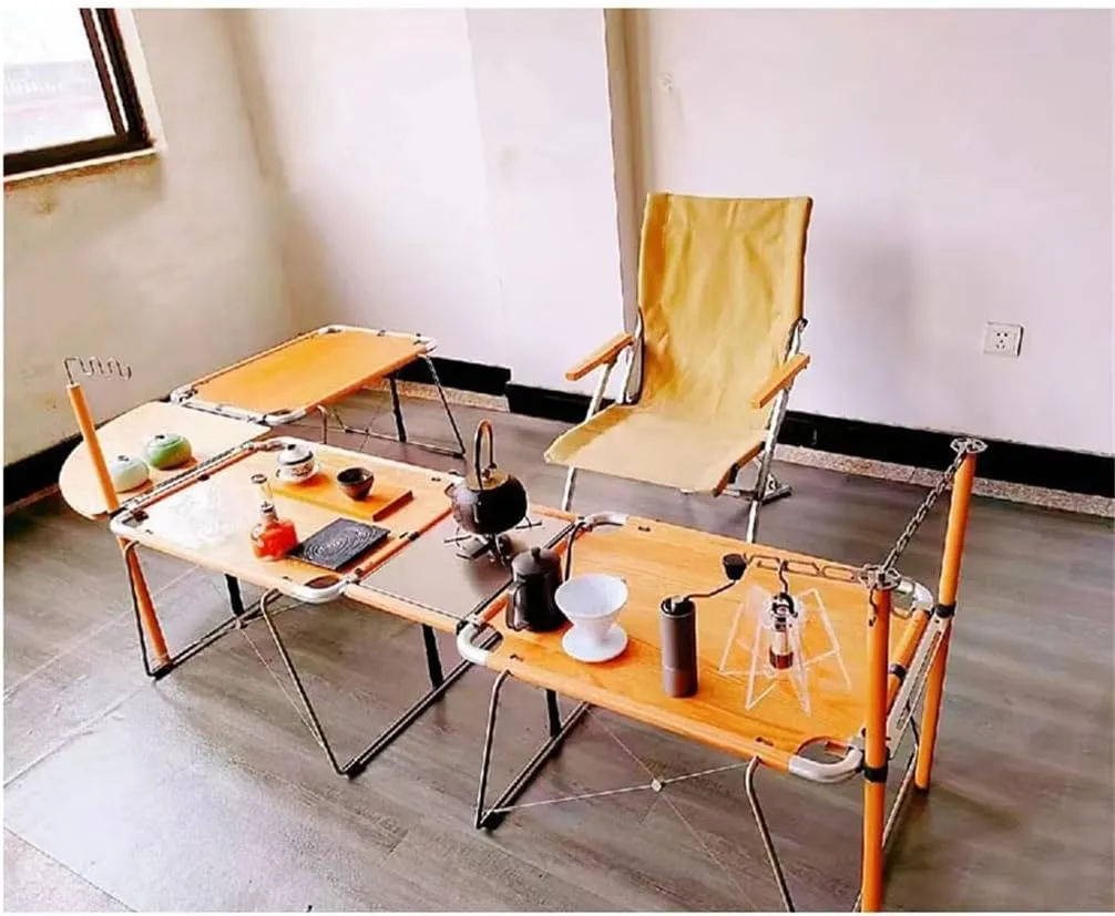 Outdoor Camping Retro Table Multi Functional and Multi Module Free Combination Camping Folding Table