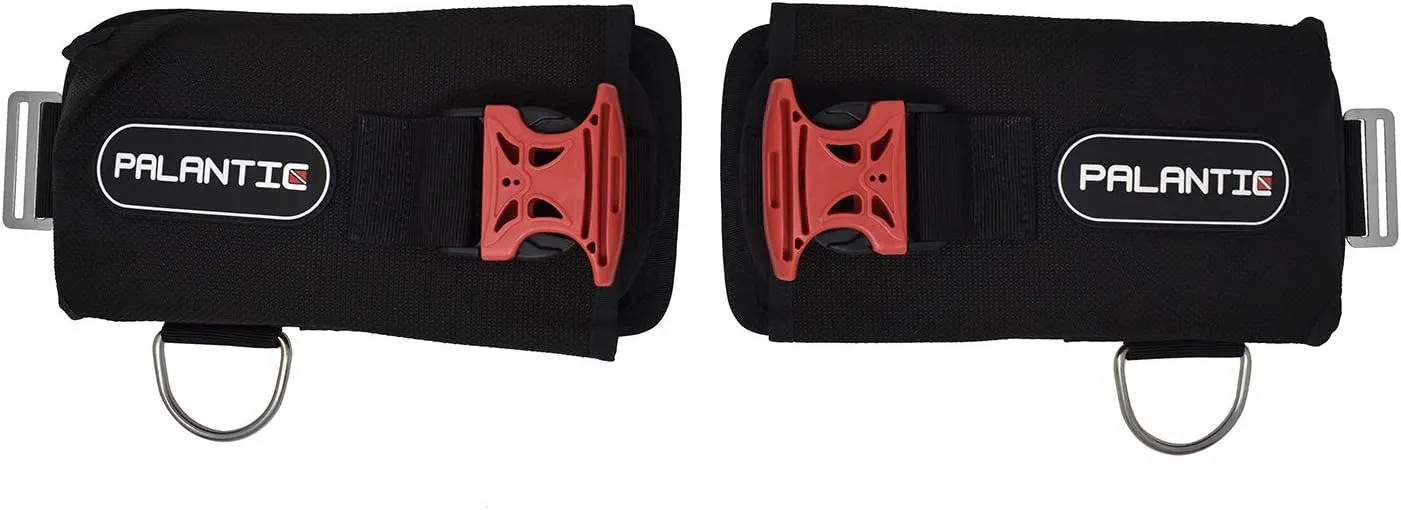 Palantic Scuba Tech Universal Diving Weight Pocket System, Heavy Duty Nylon with Quick Release Buckles & D-Rings, Impact Resistant, 10-12 lbs Capacity per Pouch, Durable - Black, Pair