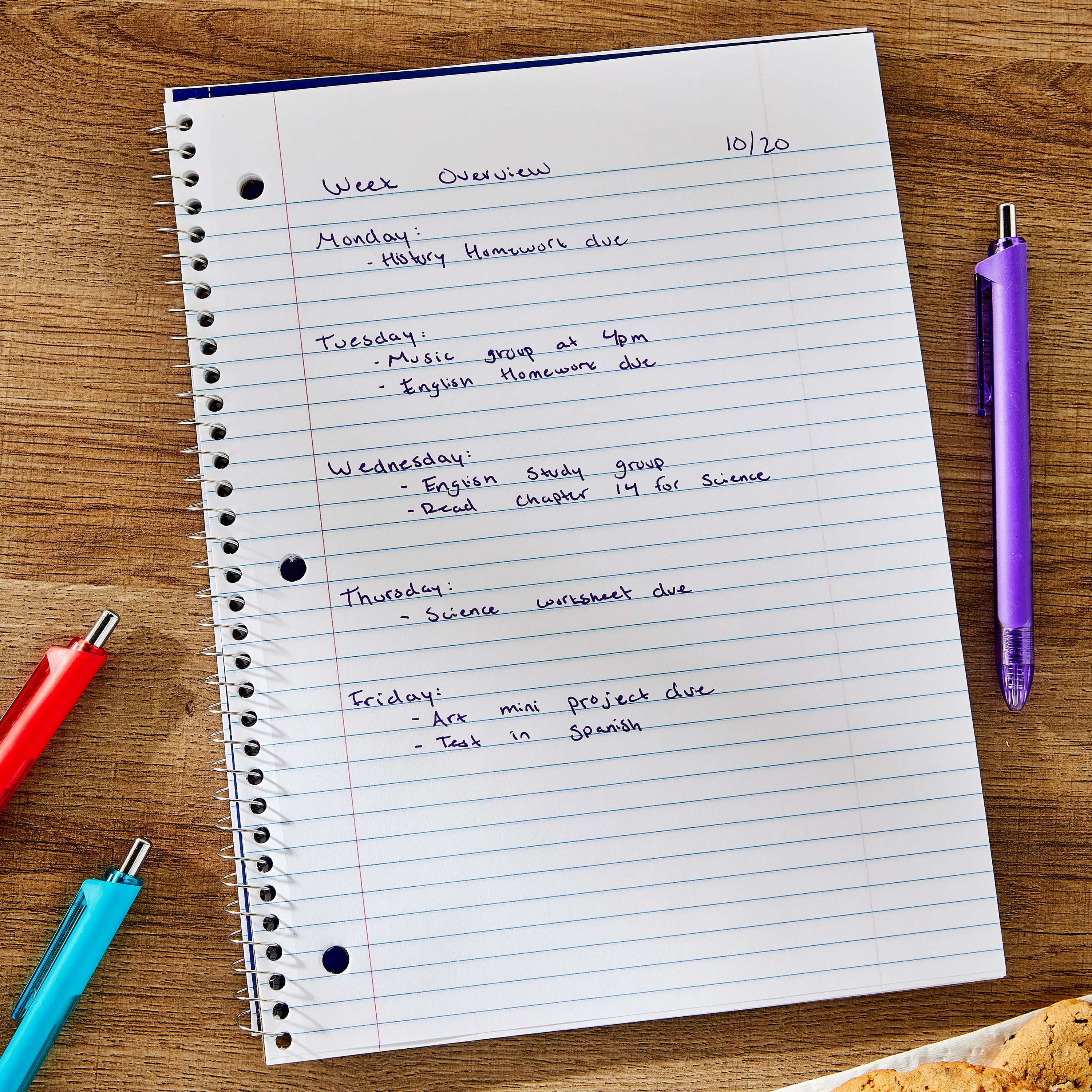 Pen   Gear 1-Subject Notebook, College Ruled, Blue, 70 Sheets