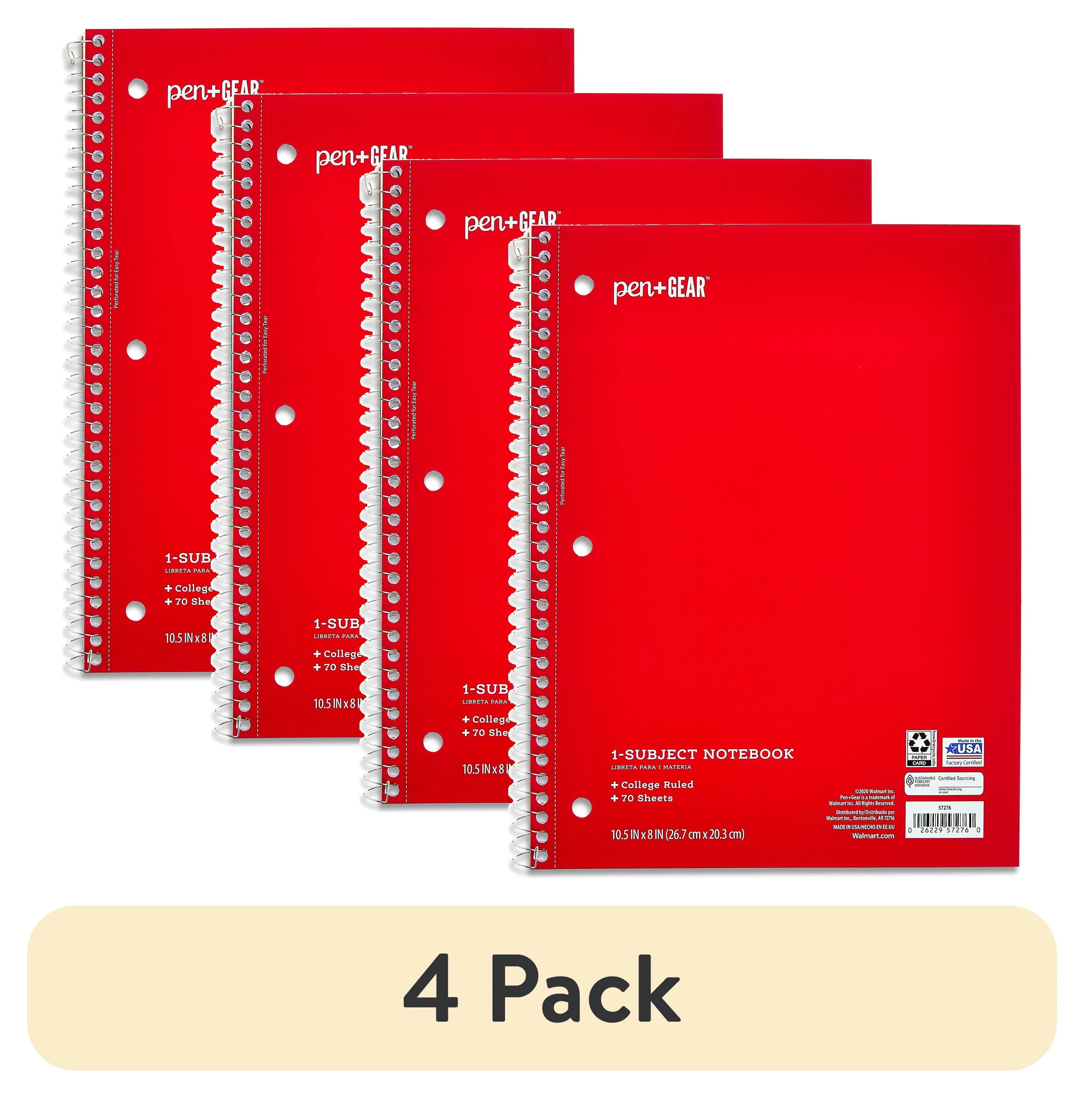 Pen   Gear 1-Subject Notebook, College Ruled, Blue, 70 Sheets