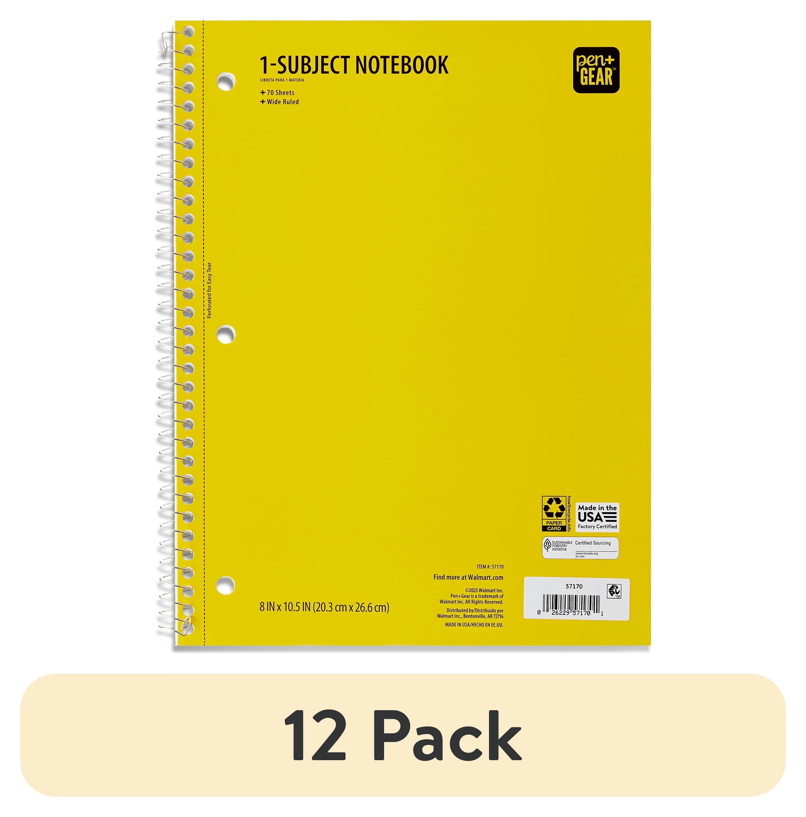 Pen   Gear 1-Subject Notebook, College Ruled, Blue, 70 Sheets