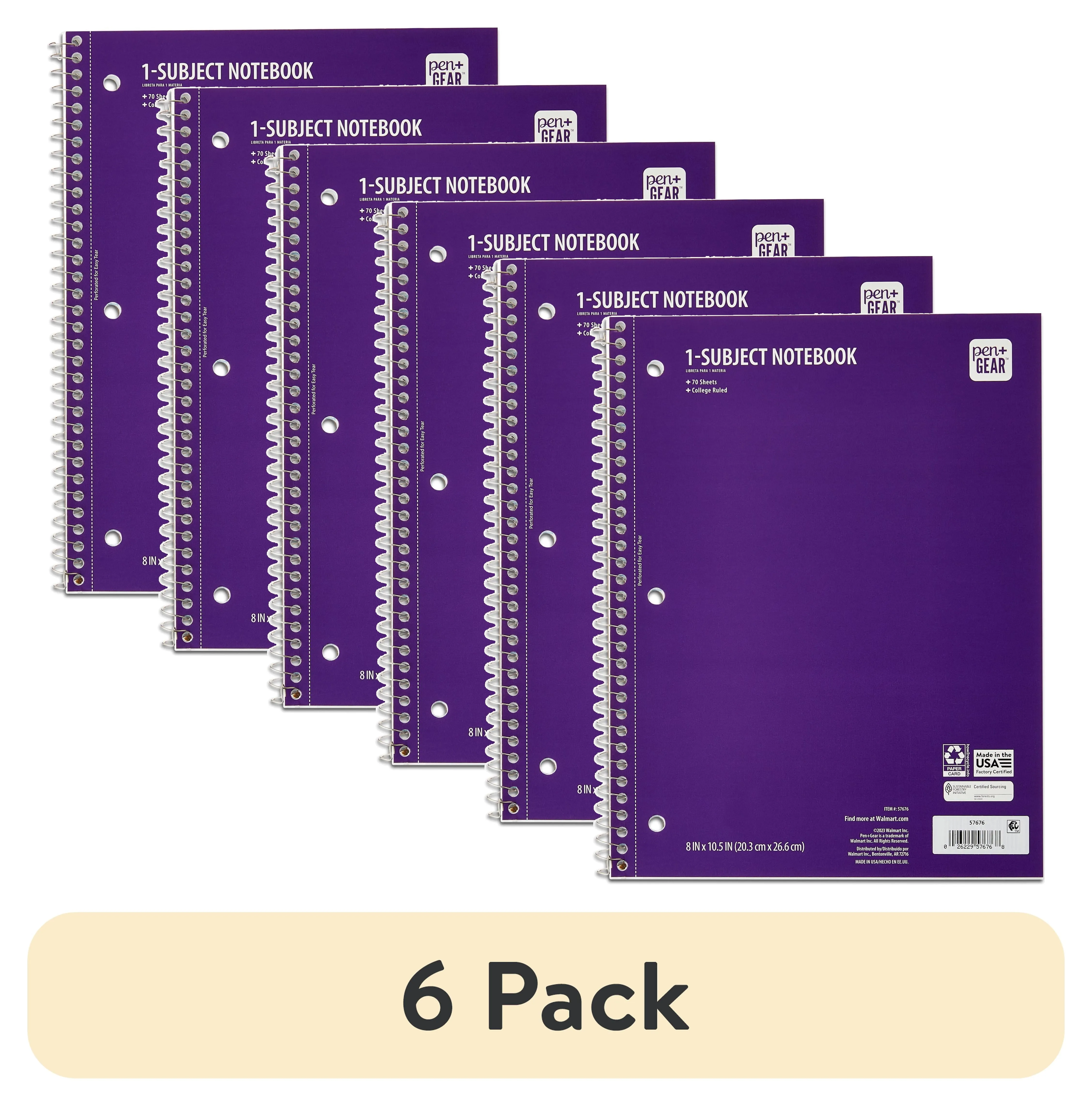 Pen   Gear 1-Subject Notebook, College Ruled, Blue, 70 Sheets
