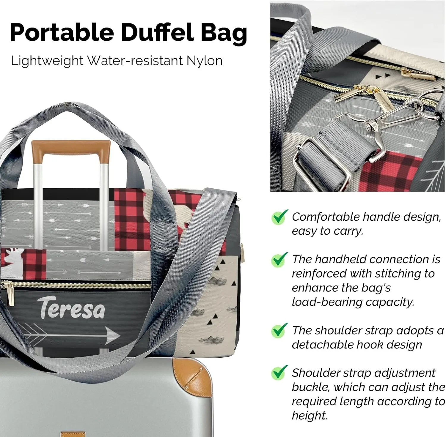 Personalized Animals Custom Multi-functional Travel Bag, Unisex Portable Duffel Bag, Short Distance Travel Assistant.