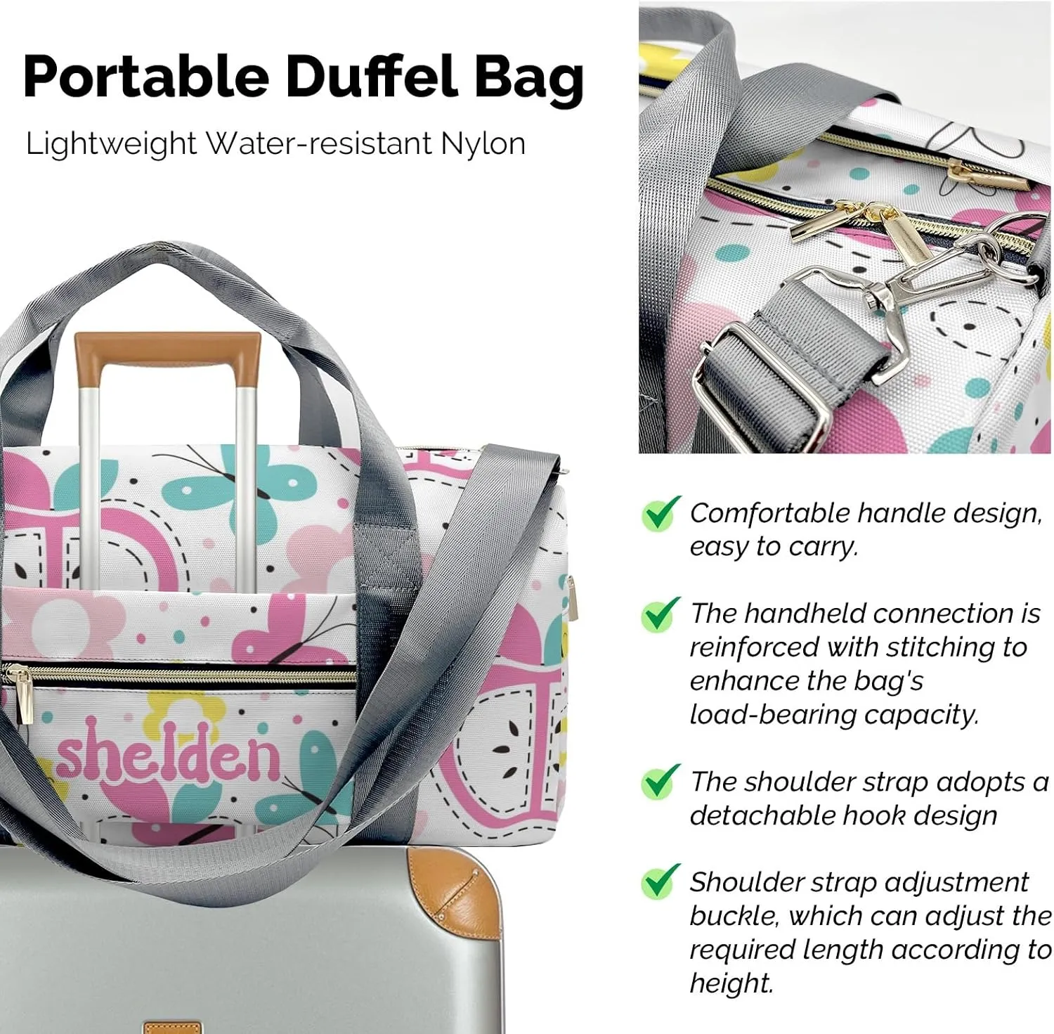 Personalized Apple Custom Multi-functional Travel Bag, Unisex Portable Duffel Bag, Short Distance Travel Assistant