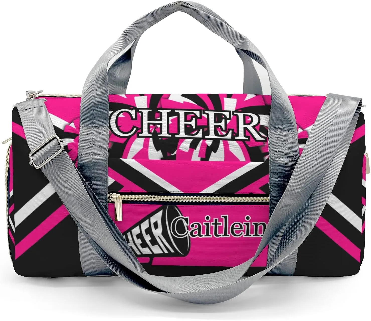Personalized Cheer Rose Red Custom Multi-functional Travel Bag, Unisex Portable Duffel Bag, Short Distance Travel Assistant