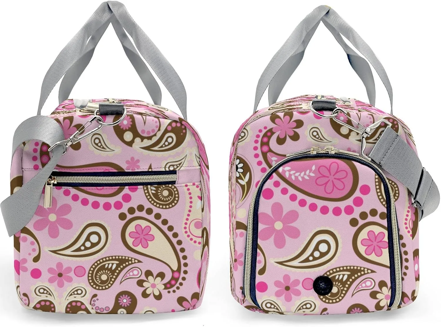 Personalized Cowgirl pink brown paisley flowers Custom Multi-functional Travel Bag, Unisex Portable Duffel Bag, Short Distance Travel Assistant