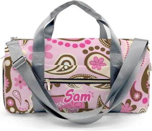Personalized Cowgirl pink brown paisley flowers Custom Multi-functional Travel Bag, Unisex Portable Duffel Bag, Short Distance Travel Assistant