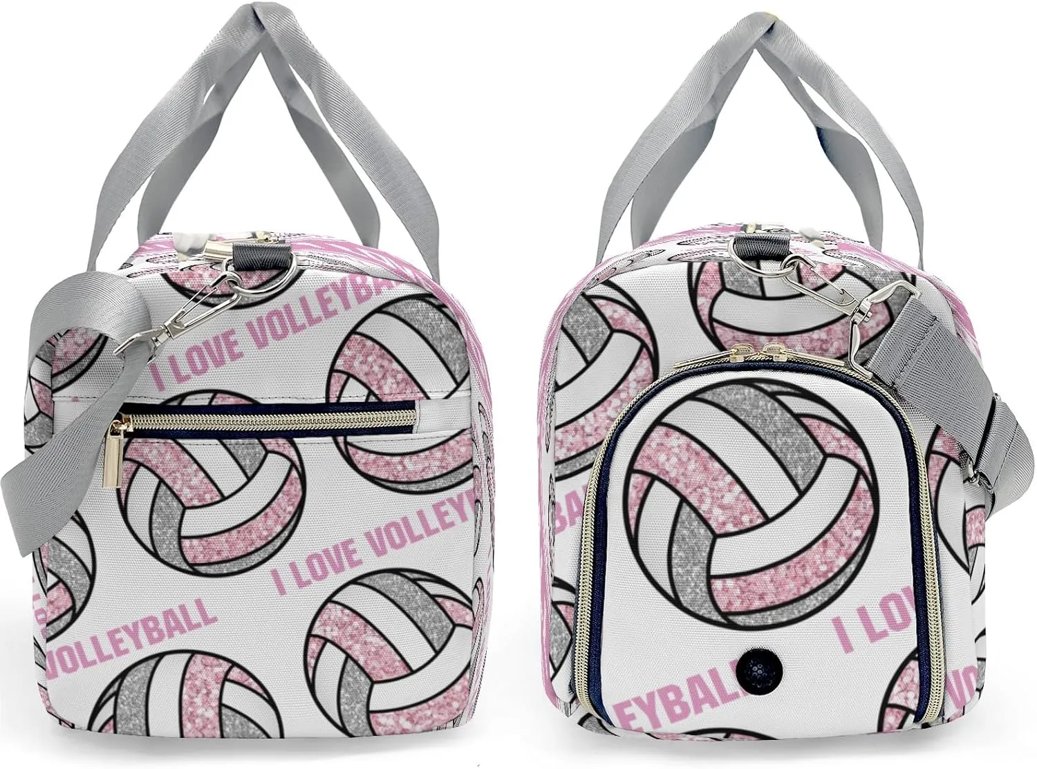 Personalized I Love Volleyball Custom Multi-functional Travel Bag, Unisex Portable Duffel Bag, Short Distance Travel Assistant