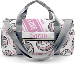 Personalized I Love Volleyball Custom Multi-functional Travel Bag, Unisex Portable Duffel Bag, Short Distance Travel Assistant