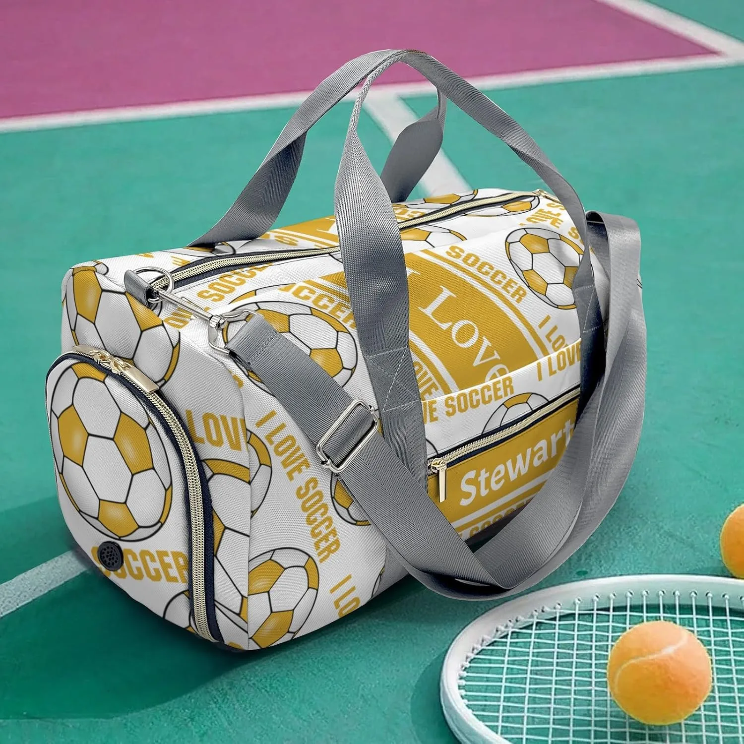 Personalized Soccer Custom Multi-functional Travel Bag, Unisex Portable Duffel Bag, Short Distance Travel Assistant