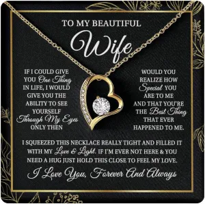 Personalized To My Wife Necklace From Husband I Love You More Wife Birthday Anniversary Wedding Valentines Christmas Customized Message Card