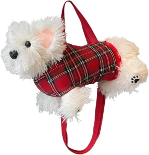 Plush Shoulder Bag Cute Dog Fluffy Crossbody Bag Soft Plush Cross Bag Cartoon Animal Puppy Messenger Bag for Ladies Girls