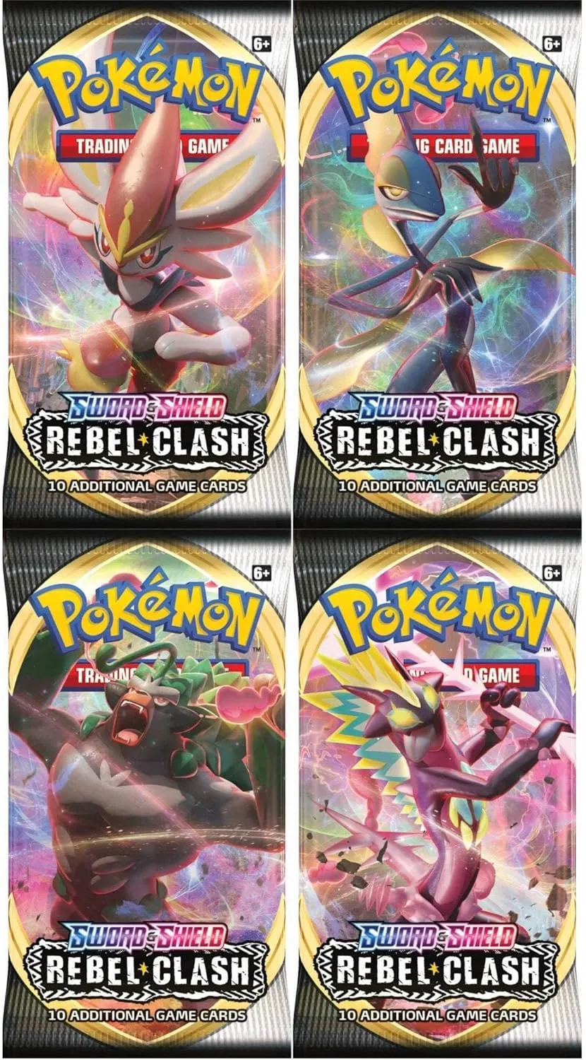 Pokemon TCG: Sword and Sheid Rebel Clash 4x Booster Packs