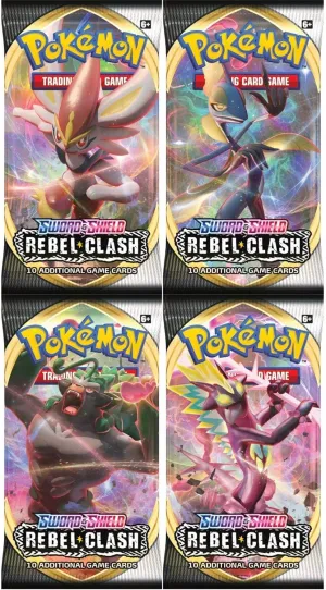 Pokemon TCG: Sword and Sheid Rebel Clash 4x Booster Packs