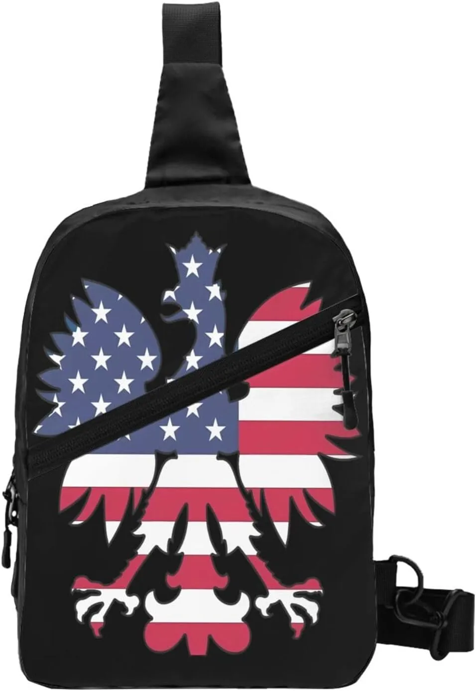 Polish American Eagle Portable Crossbody Bag Foldable Sling Bags Sports Gym Chest Daypack Reusable Shoulder Backpack Casual Diagonally Rucksack Fanny Packs