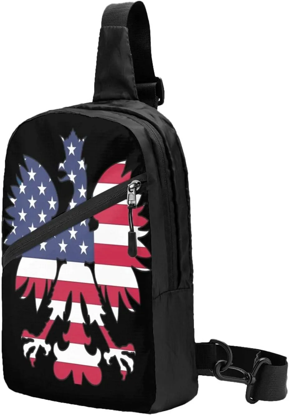 Polish American Eagle Portable Crossbody Bag Foldable Sling Bags Sports Gym Chest Daypack Reusable Shoulder Backpack Casual Diagonally Rucksack Fanny Packs
