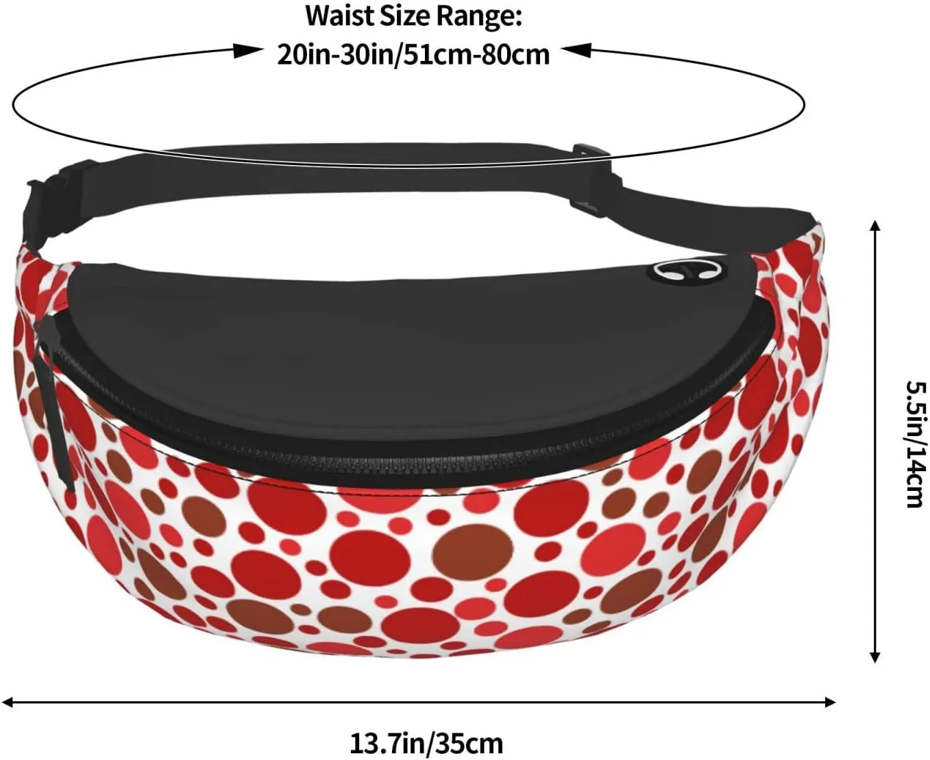 Polka Dots Fanny Waist Bag Pack Casual Chest Bag Waist Packs Everywhere Belt Bag Sling Bag for Women Men