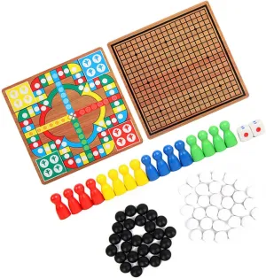 Portable Chess Set Multi-Functional Educational Chess Game Five-in-a-Row Perfect for Boys and Girls Family