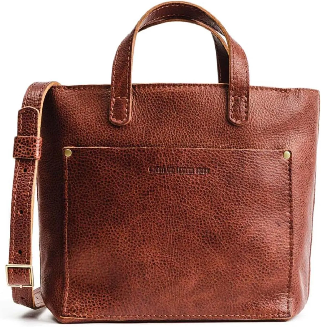 Portland Leather Goods Mini Crossbody Tote Bag for Women – Handmade from the Finest Full-Grain Hides – Adjustable Strap