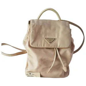 Prada beige cloth backpacks