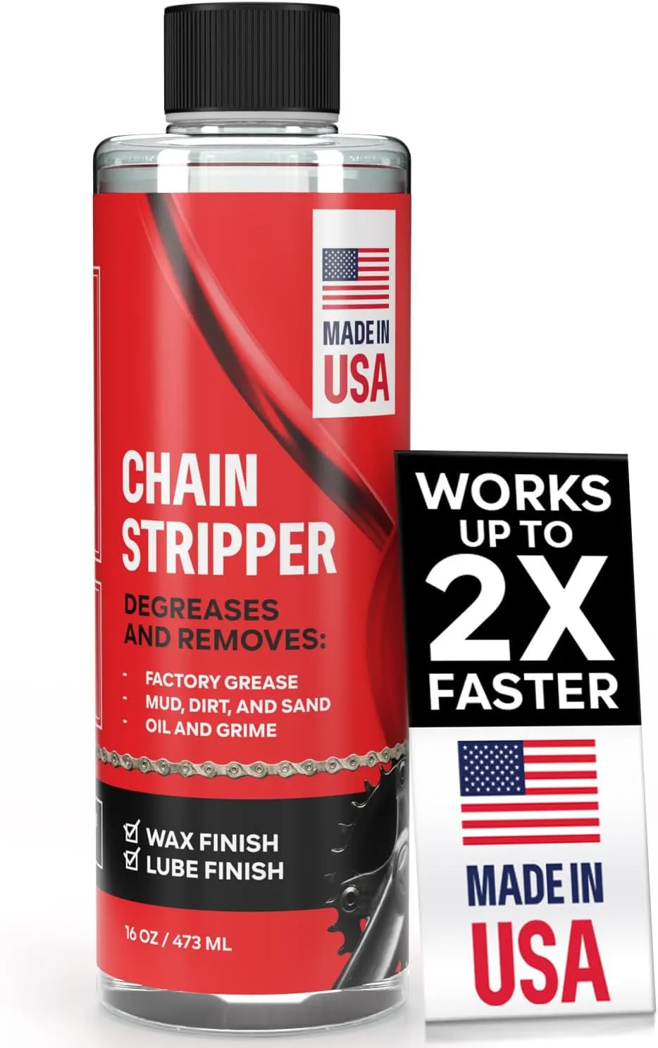 Professional Bike Chain Stripper   Degreaser - 16oz Chain Cleaner & Wax Prep, Works in Minutes, Made in USA, Easy Drip-On Application On Bike, Soak for Deep Clean, Strip   Prep for Bike & Motorcycle