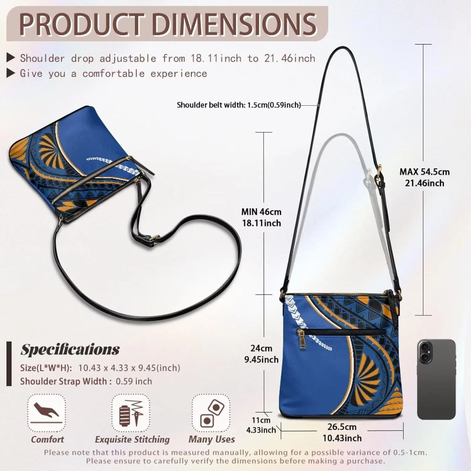 PU Crossbody Bags for Women Fashion Shoulder Purse Bag Travel Purse with Shoulder Strap for Shopping Dating