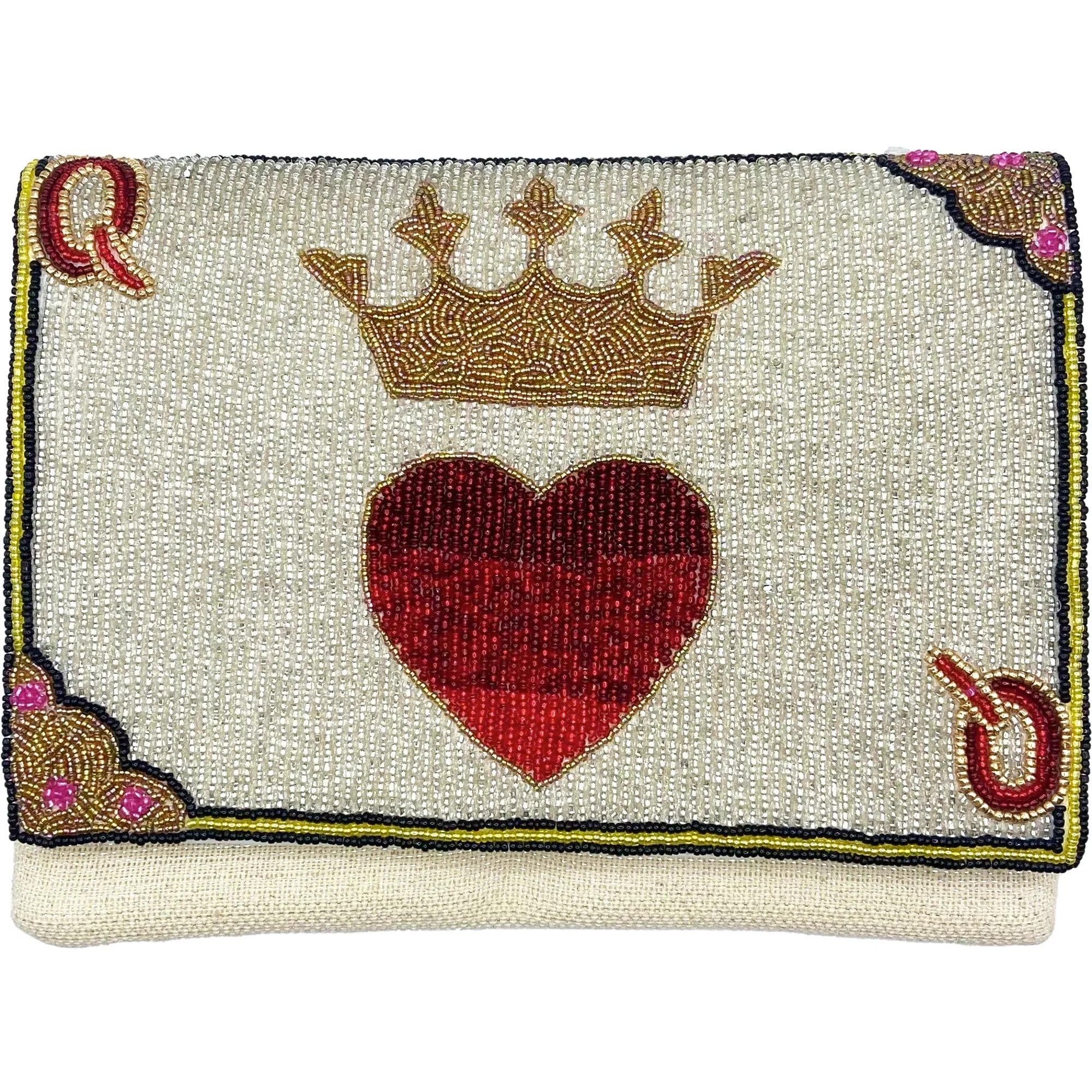 Queen of Hearts Beaded Clutch