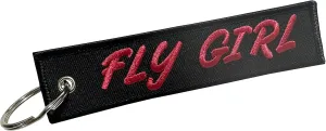 "Fly Girl Embroidered Key Chain