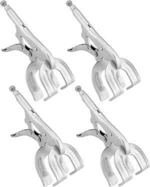 QWORK 9" Locking Pliers, 4 Pack Metal Welding Clamp, Quick-lock Release for Easy Removal