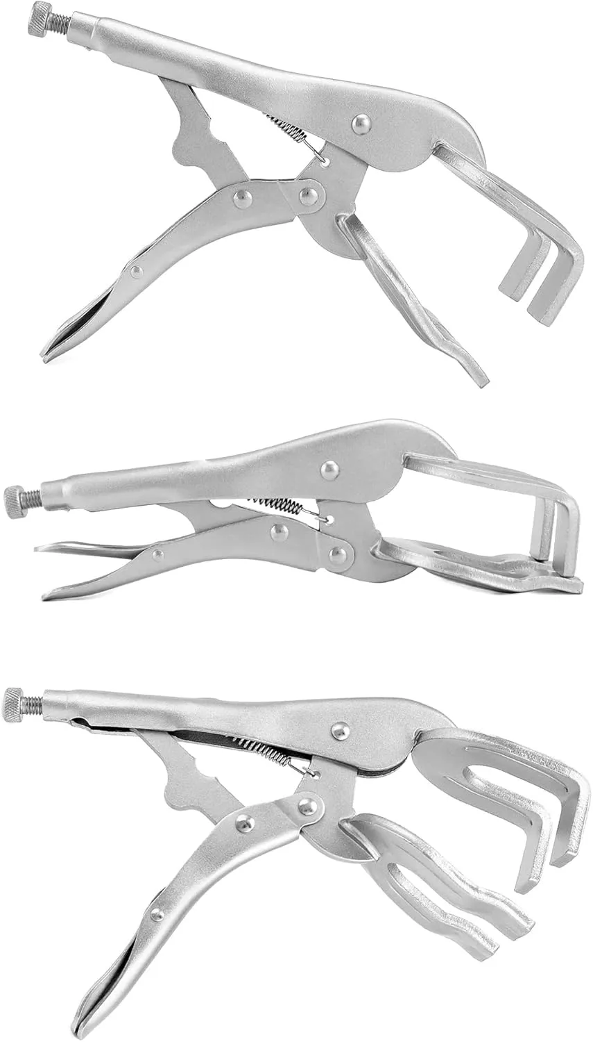 QWORK 9" Locking Pliers, 4 Pack Metal Welding Clamp, Quick-lock Release for Easy Removal
