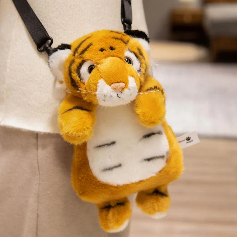 Realistic Tiger Crossbody Shoulder Plush Bag