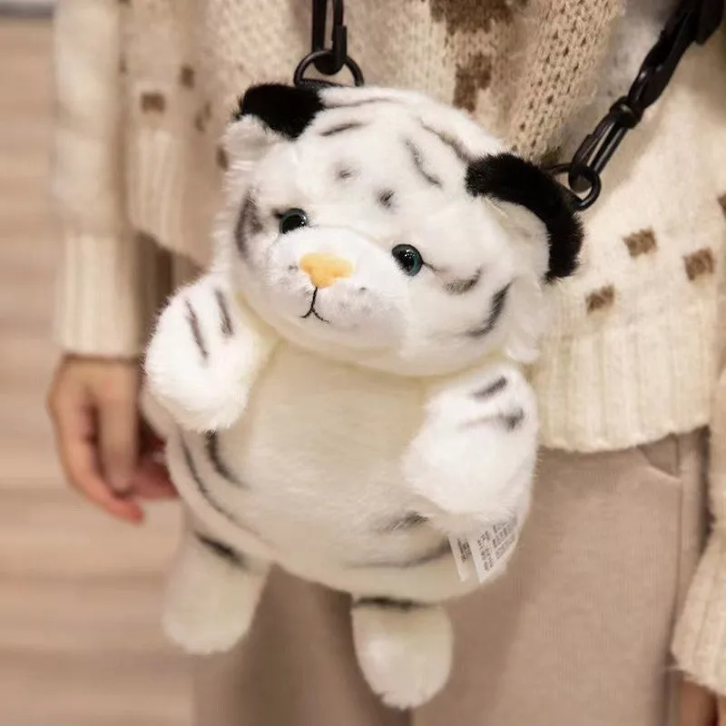 Realistic Tiger Crossbody Shoulder Plush Bag