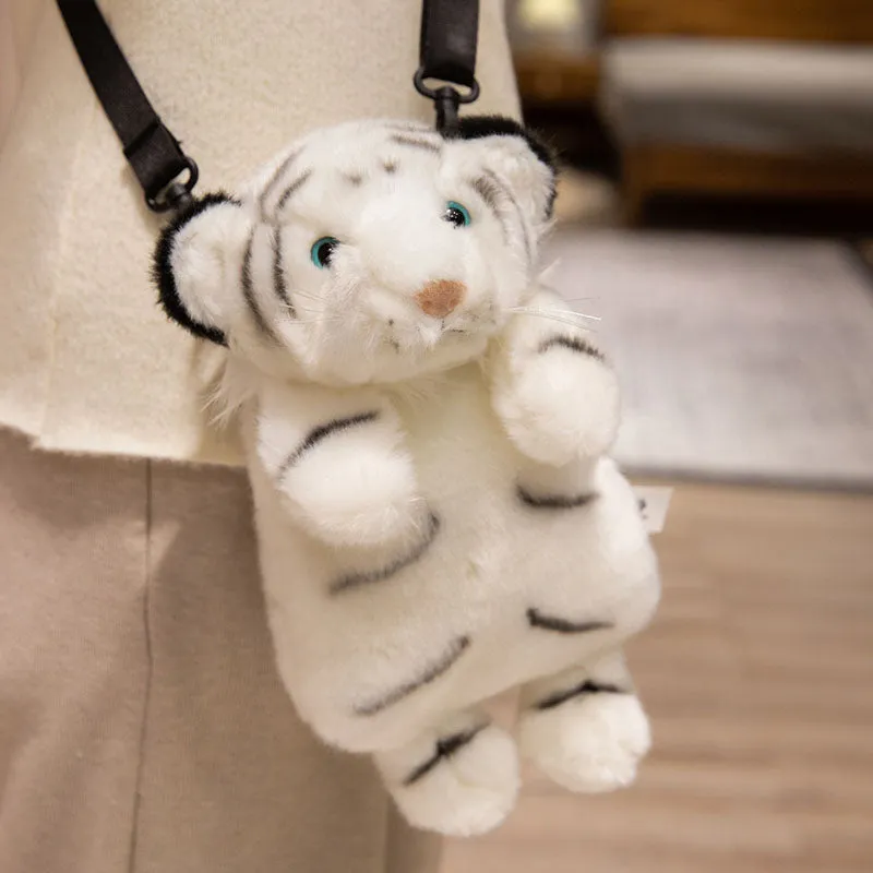 Realistic Tiger Crossbody Shoulder Plush Bag