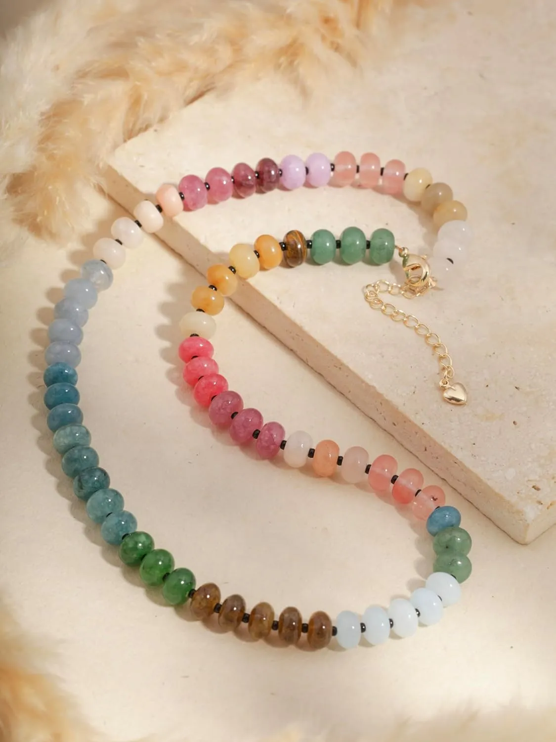 Sacina Trendy Boho Colorful Beaded Crystal Choker, Y2k Summer Beach Necklace, Boho Necklace, Hippie Jewelry, Christmas Jewelry Gift for Women
