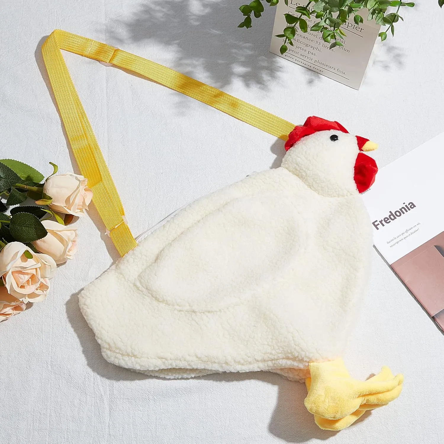 Saintrygo Chicken Hen Purse Bag Fluffy Shoulder Handbag Cute Funny Animal Gift for Christmas for Women Girls