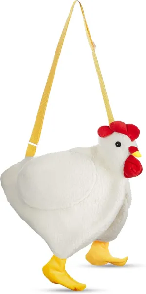 Saintrygo Chicken Hen Purse Bag Fluffy Shoulder Handbag Cute Funny Animal Gift for Christmas for Women Girls