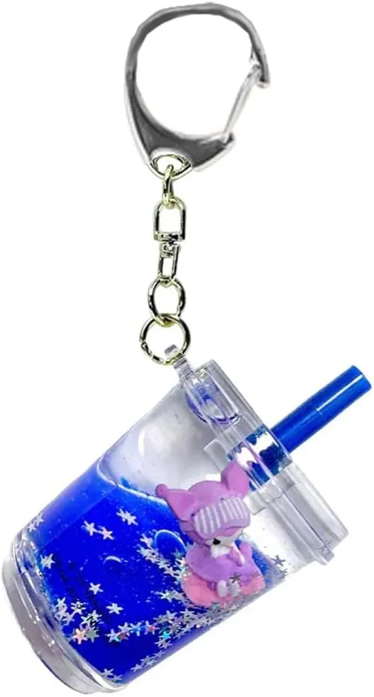 SANRIO Hello Kitty & Friends Tsunameez Boba Keychain Collectible Bag Clips (Dark Blue)