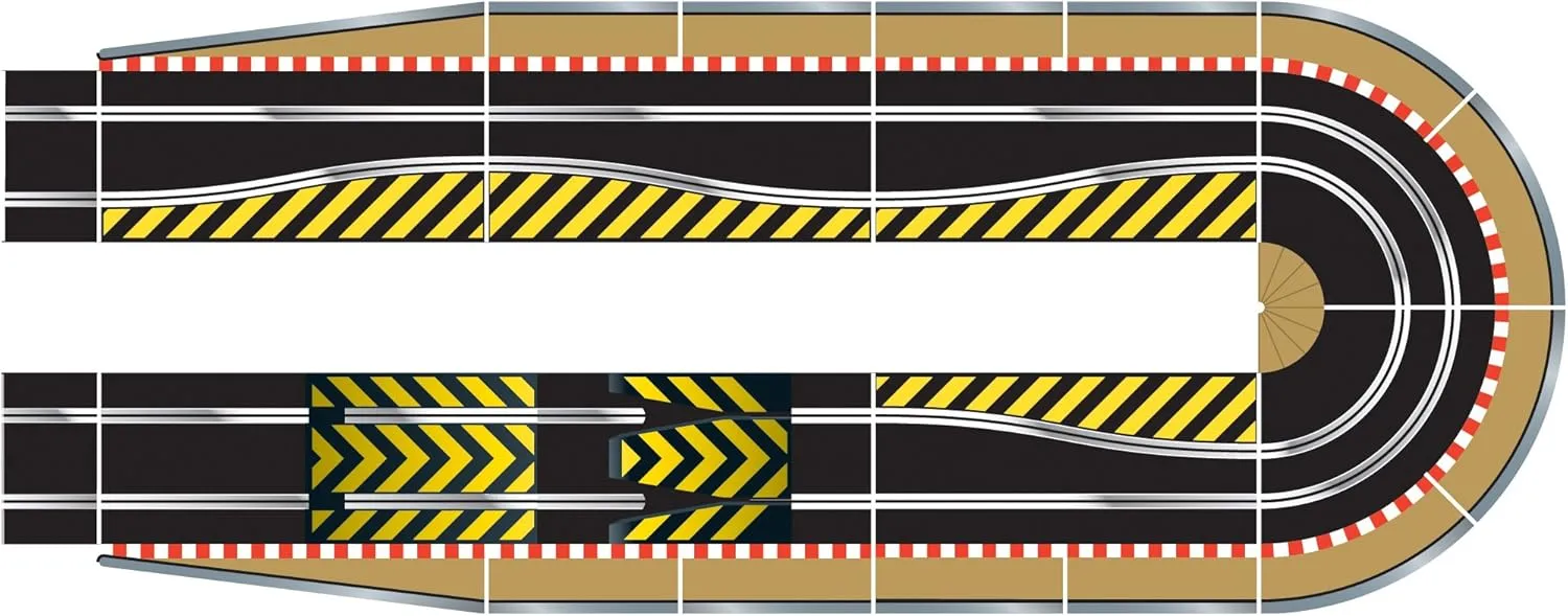 Scalextric C8514 Track Extension Pack Ultimate 1x Leap (Ramp Up and Ramp Down) Straight 2 Hairpin Curves 2x 1/4 Straight 4 Side Swipes