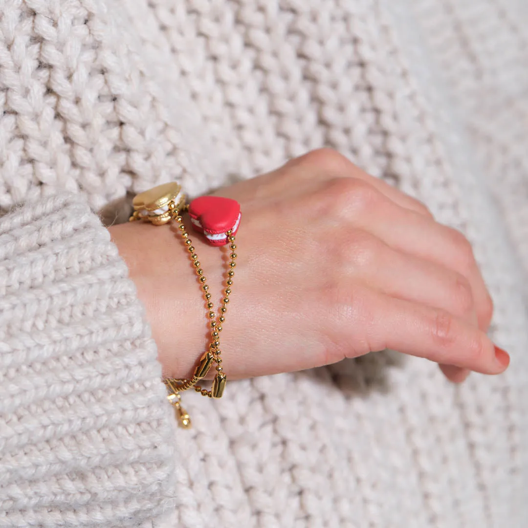 Selectable Love Heart Macaron Charm (Gold)【Japan Jewelry】