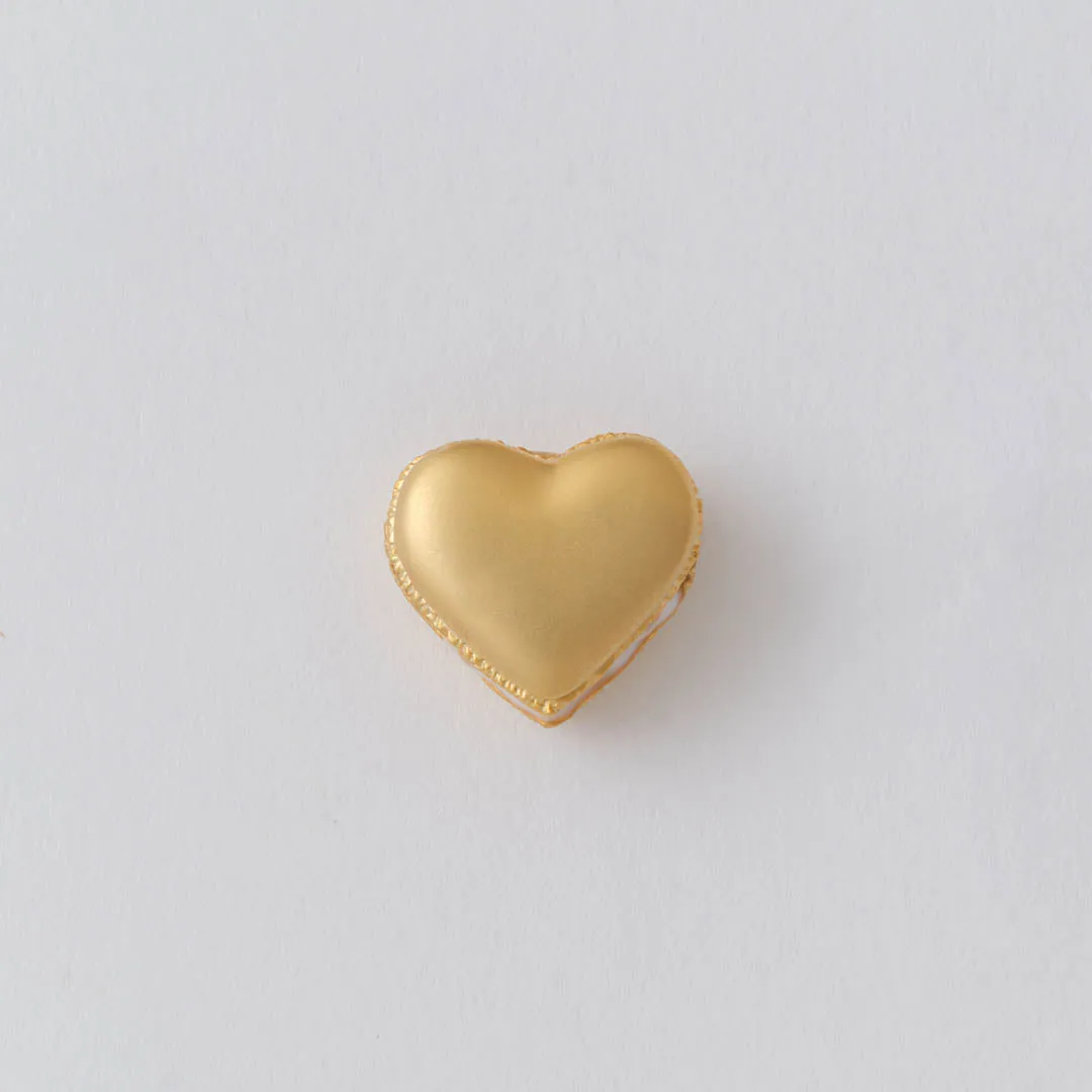 Selectable Love Heart Macaron Charm (Gold)【Japan Jewelry】