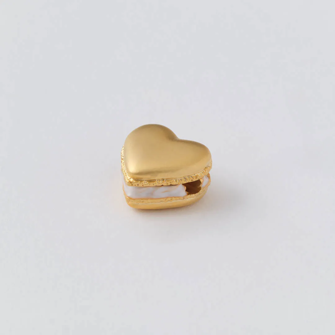 Selectable Love Heart Macaron Charm (Gold)【Japan Jewelry】
